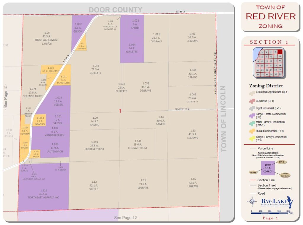 Town of Red River, Kewaunee County, Plat Book